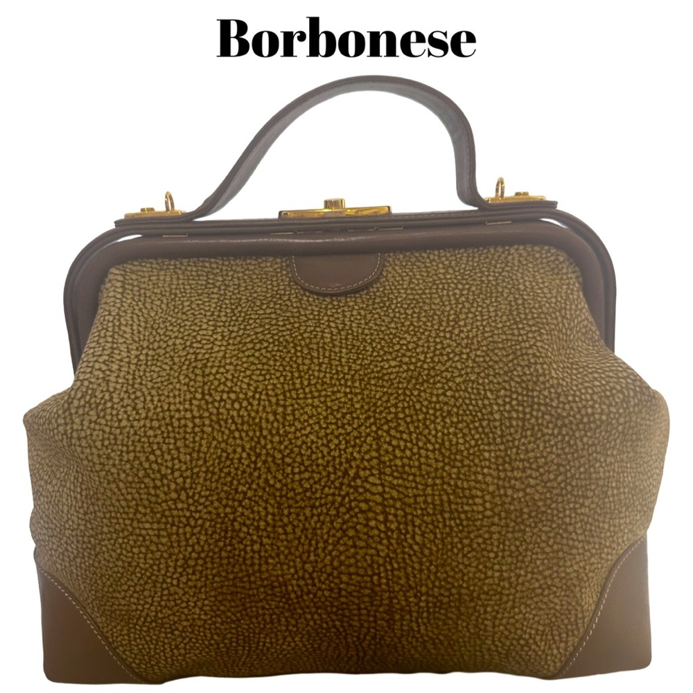 Authentic Borbonese Brown Suede Hand Bag